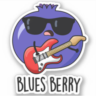 Sticker Blues Berry Funky Fruit Pun