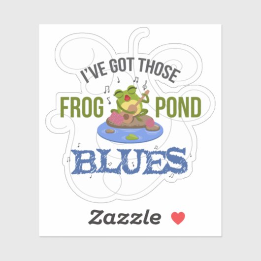 Sticker Blues Frog Pond (Feuille)