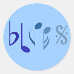 Sticker Blues Music Notes