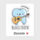 Sticker Blues Tooth Funky Dental Music Pun (Feuille)