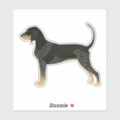Sticker Bluetick Coonhound Chien race Vue latérale Silhoue (Feuille)