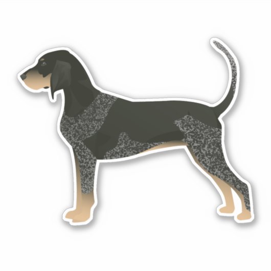 Sticker Bluetick Coonhound Chien race Vue latérale Silhoue (Devant)
