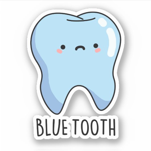 Sticker Bluetooth Funny Technique Bleu Douille (Devant)