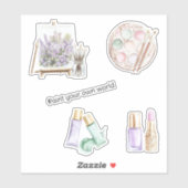 Sticker Blush Mint Peignez Votre Propre Monde (Feuille)