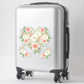 Sticker Blush n Rose blanche Aquarelle Floral Coeur Design (Sur valise)