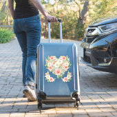 Sticker Blush n Rose blanche Aquarelle Floral Coeur Design (Valise Insitu)