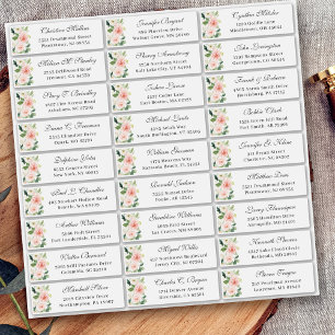 Sticker Blush Pink Floral Mariage Adresse d'invité