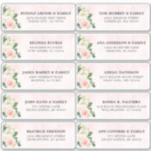 Sticker Blush Pink Ivory Floral Mariage Adresse d'hôte (Devant)