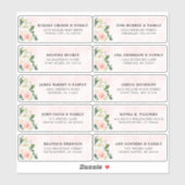 Sticker Blush Pink Ivory Floral Mariage Adresse d'hôte (Feuille)