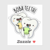 Sticker Boba Teeth amusant Boba Tea Pun (Feuille)