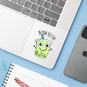 Sticker Boba Teeth amusant Boba Tea Pun (Ordinateur portable avec iPhone)