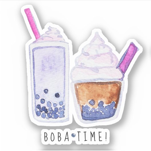 Sticker BOBA Time Bubble Tea (Devant)