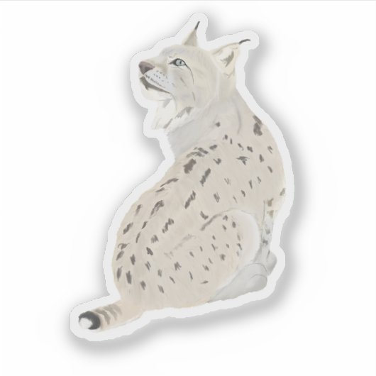 Sticker Bobcat Sitting Woodland Animal  (Devant)