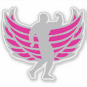 Sticker bodybuilding corps athlete aile musculation 1 (Devant)