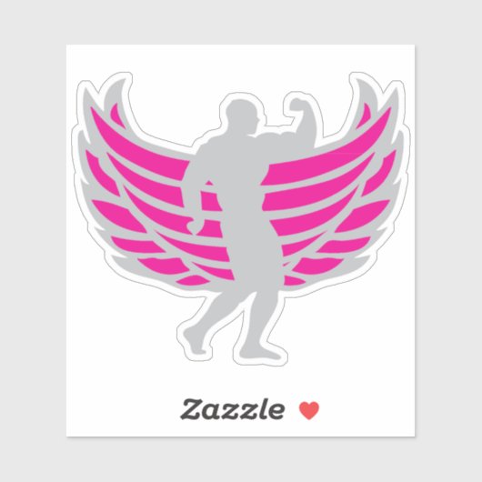Sticker bodybuilding corps athlete aile musculation 1 (Feuille)