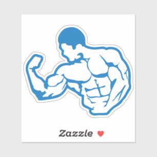 Sticker bodybuilding corps musculation 6 logo club 1