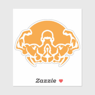 Sticker bodybuilding logo musculation dos biceps 6