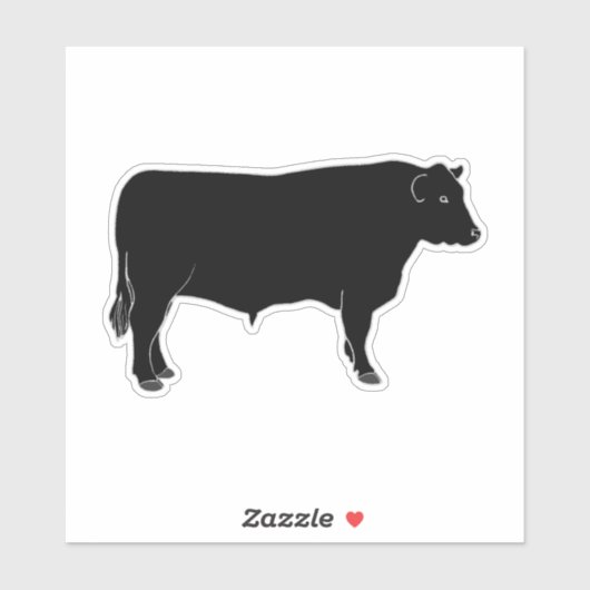 Sticker Boeuf de boeuf - Black Angus Bull (Feuille)