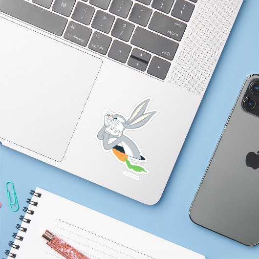 Sticker BOGS BUNNY™ avec carotte (Ordinateur portable avec iPhone)