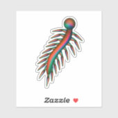 Sticker Bogue rampant rouge et vert (Feuille)