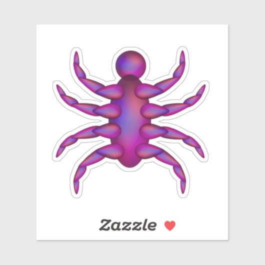 Sticker Bogue violet à huit pattes (Feuille)