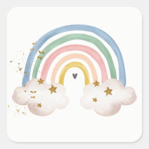 Sticker Boho Arc-en-ciel Pastel Arc-en-ciel Couleu