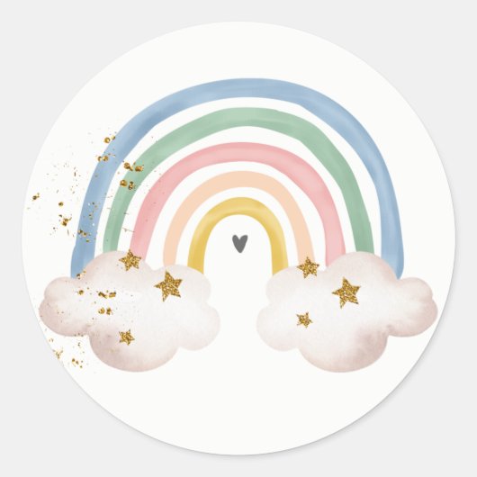 Sticker Boho Arc-en-ciel Pastel Arc-en-ciel Couleu (Devant)