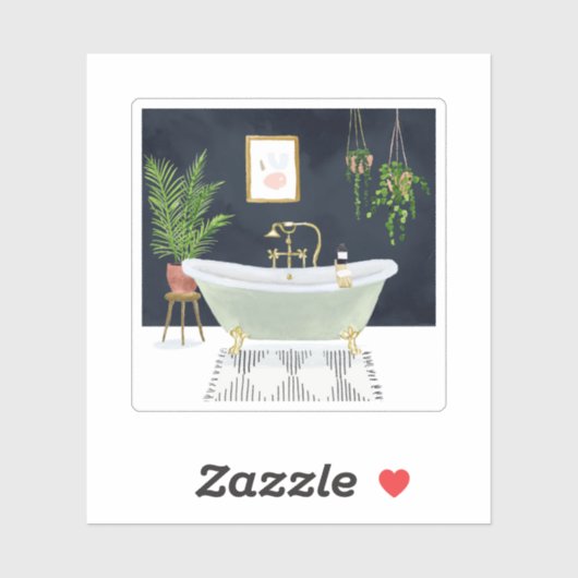 Sticker Boho Bath I (Feuille)