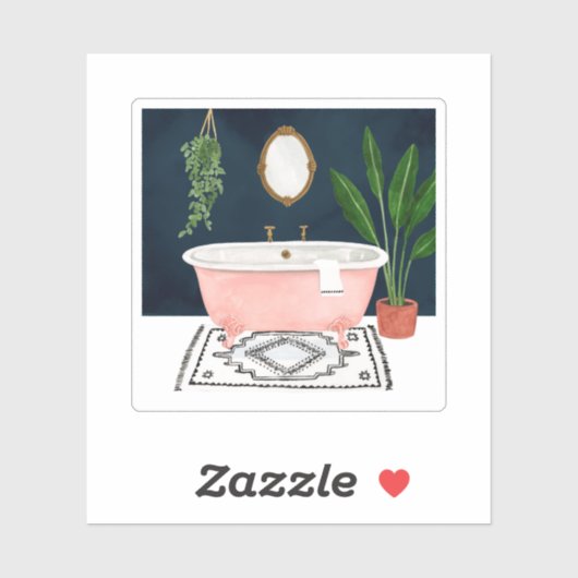 Sticker Boho Bath II (Feuille)