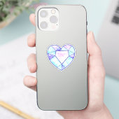 Sticker Boho Blue and Pink Heart Diamond (Téléphone)