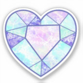 Sticker Boho Blue and Pink Heart Diamond (Recto)