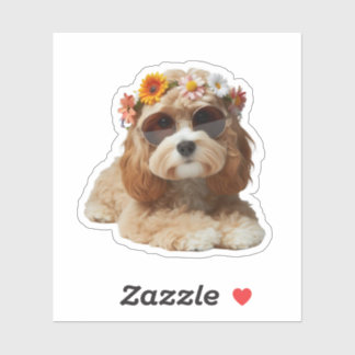 Sticker Boho Chic Cavapoo Cavadoodle