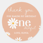 Sticker Boho Daisy 1er Anniversaire Étiquettes (Devant)