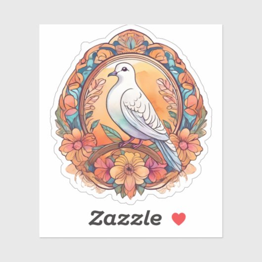 Sticker Boho Dove (Feuille)