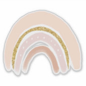 Sticker Boho élégant arc-en-ciel rose et or (Devant)