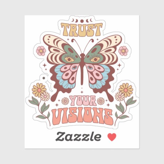 Sticker Boho, Faites confiance à vos visions (Feuille)