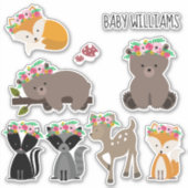 Sticker Boho Floral Bois Animaux Baby (Devant)