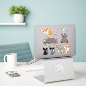 Sticker Boho Floral Bois Animaux Baby (Ordinateur portable sur le bureau)