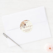 Sticker Boho Floral Fall Baby shower Classic Round (Enveloppe)