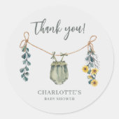 Sticker Boho Genre Neutre Baby shower Merci (Devant)