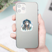 Sticker Boho Girl IA Art Mode Bohème (Téléphone)