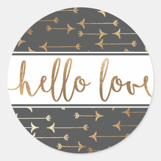 STICKER | Boho Gold Arrow Modern Chic Baby Birth (Voorkant)