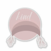 Sticker Boho Macrame Arc-en-ciel Rose Enfantin (Devant)