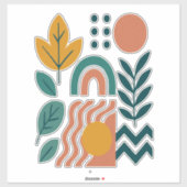 Sticker Boho moderne Abstrait Nature Wall Art (Feuille)