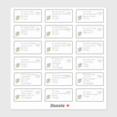 Sticker Boho Pampas Nom du bénéficiaire Nom du bénéficiair (Feuille)