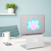 Sticker Boho Pastel Vibes Lotus Fleur (Ordinateur portable sur le bureau)