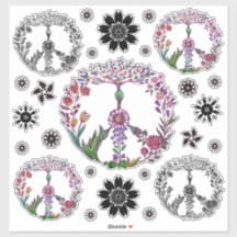 Boho Peace Sign Élégante fille mignonne jolie flor