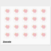 Sticker Boho Pink Baby shower Merci (Feuille)