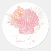 Sticker Boho Pink Baby shower Merci (Devant)