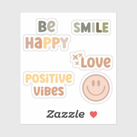 Sticker Boho positif Vibes été (Feuille)